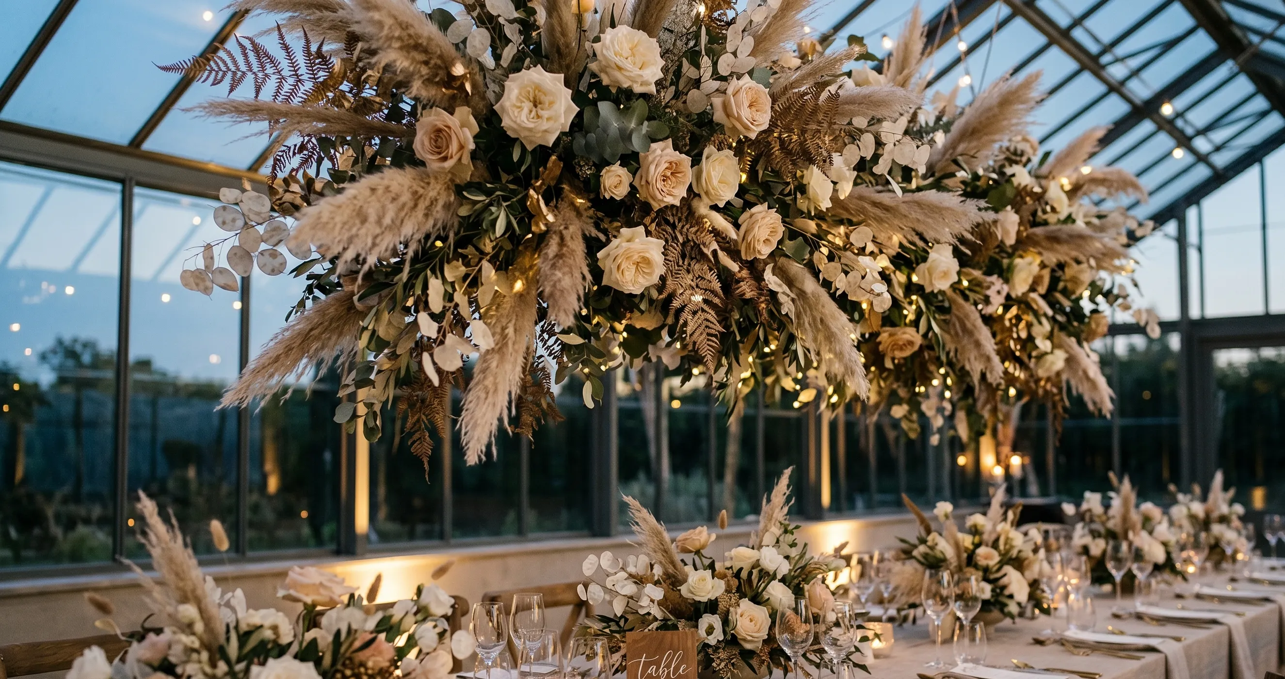 Epsom Florist — wedding dinner table flowers